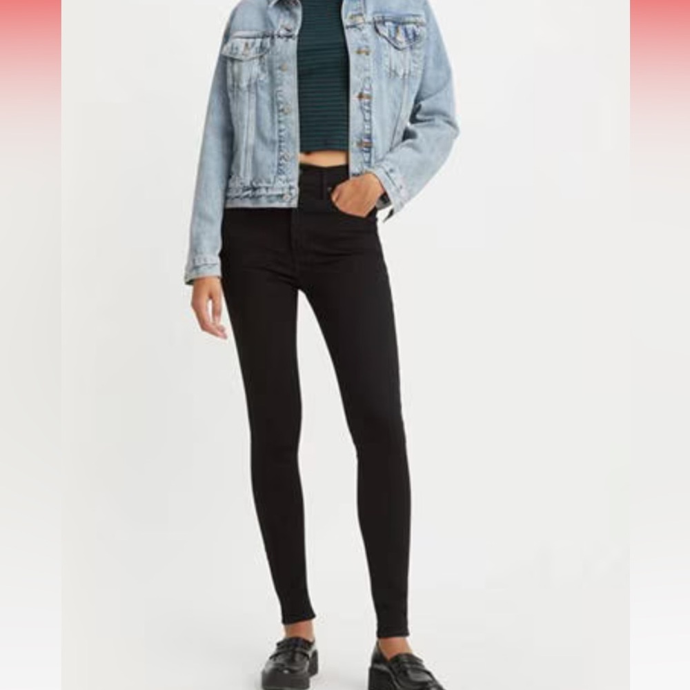 Levi's Black Mile High Super Skinny Jeans